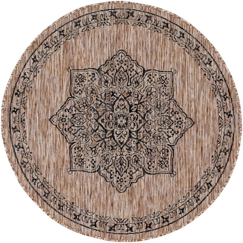 4' x 4' Rhys · Border Outdoor Rug, beige