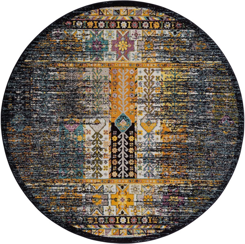 7' 10 x 7' 10 Cloudberry · Abstract rug, navy blue
