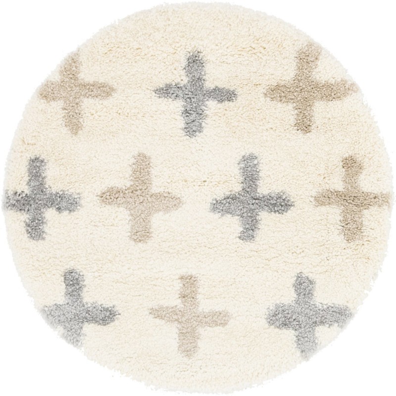 3' 3 x 3' 3 Porteous · Geometric Shag Rug, white