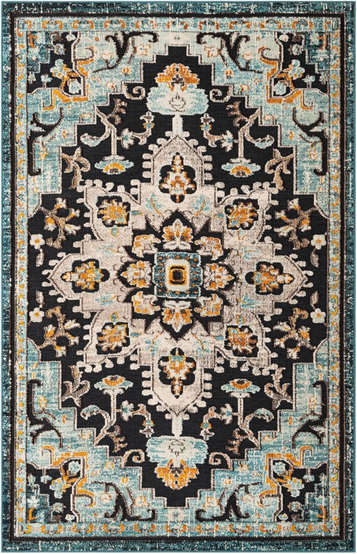 Oldham · Border Outdoor Rug, navy blue