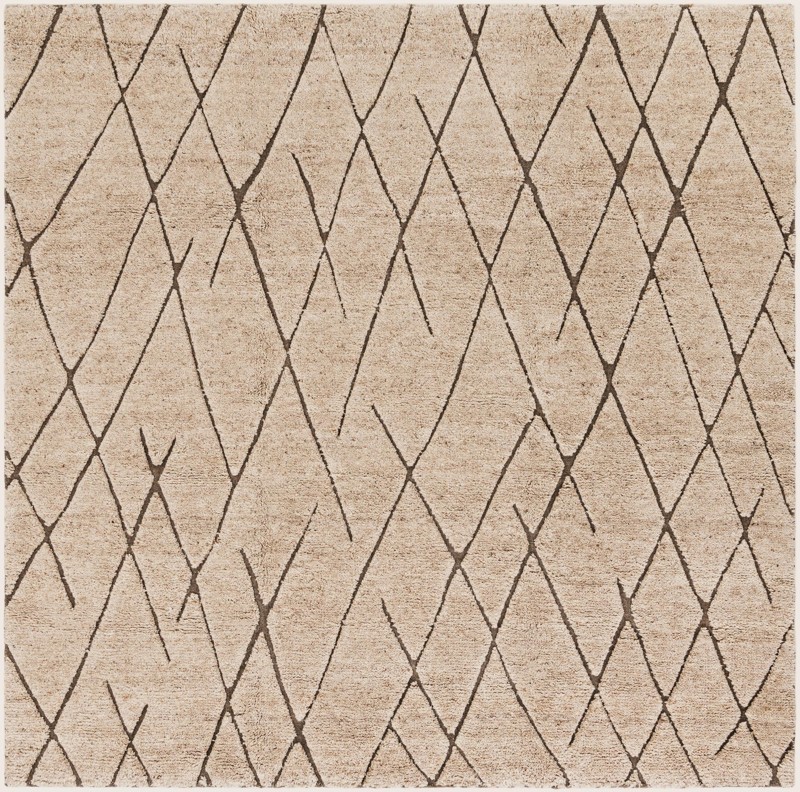 Geary · Diamond Wool Shag Rug, camel and dark brown
