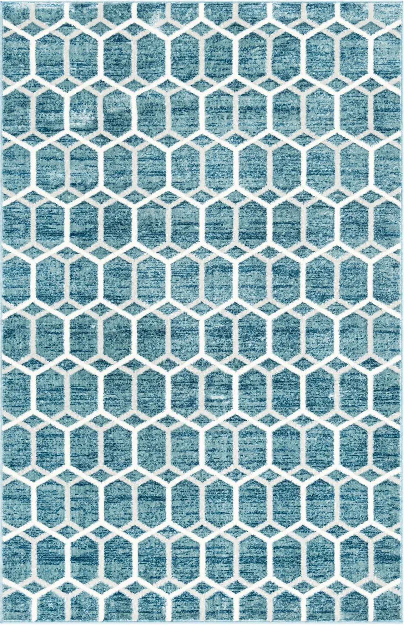 5' x 8' Babcock · Geometric rug, blue