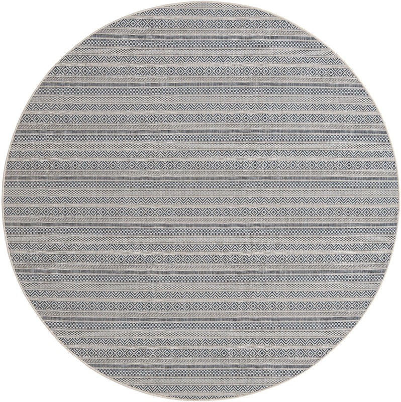 7' 10 x 7' 10 Merlin · Chevron Outdoor Rug, light blue