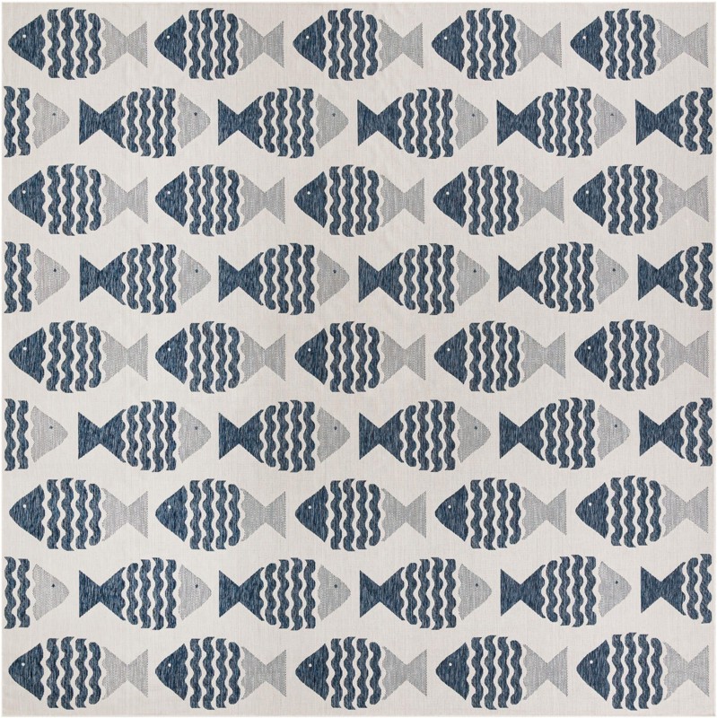 13' x 13' Beresford · Pictoral Outdoor Rug, navy