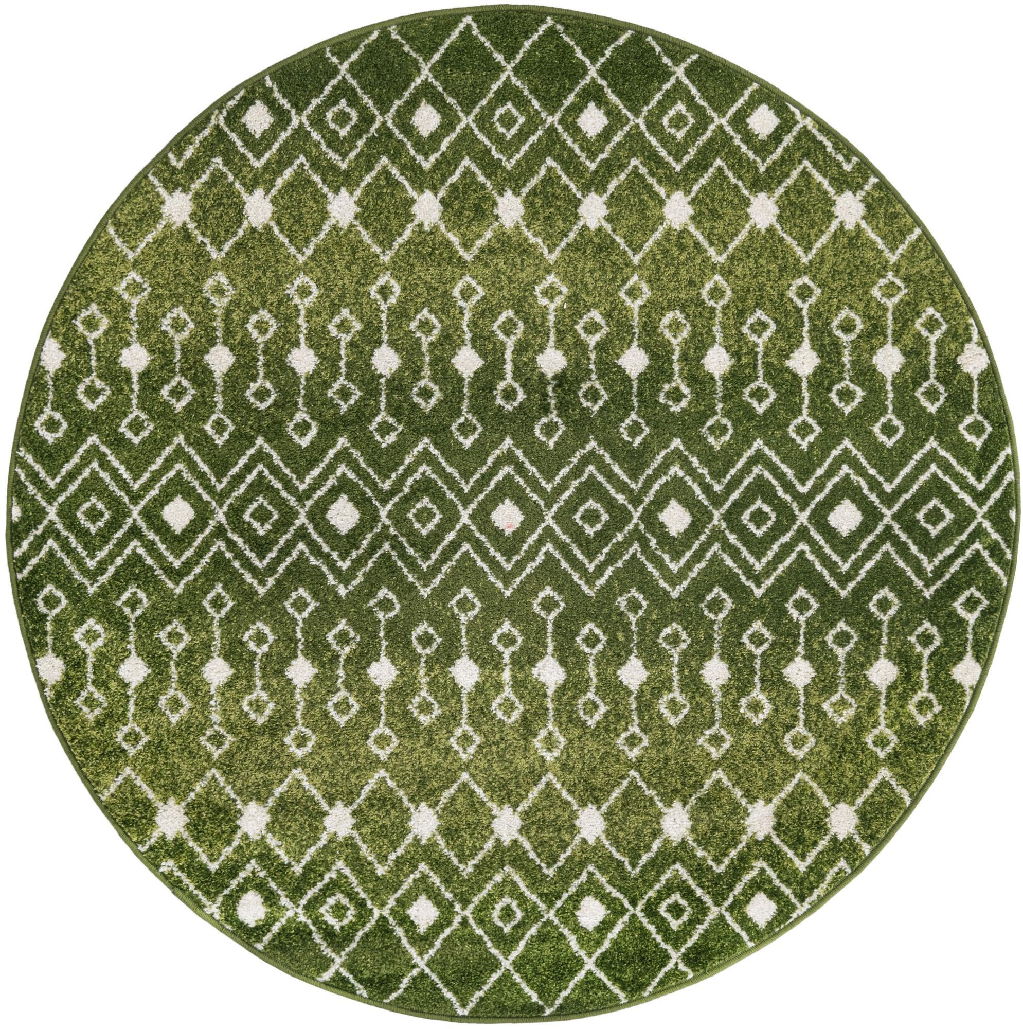 5' 3 x 5' 3 Boswell · Chevron rug, green