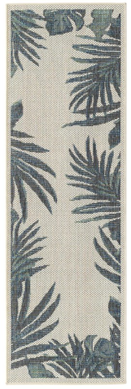 2' x 6' Allington · Border Outdoor Rug, ivory