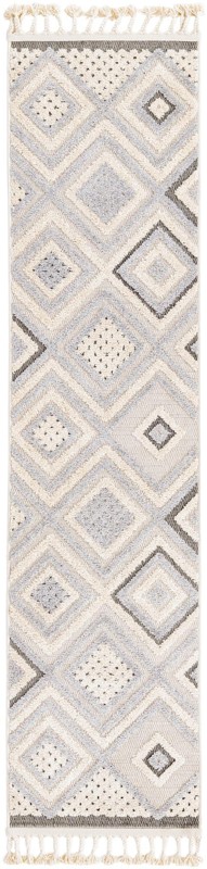 2' x 8' Crowley · Diamond geometric rug, beige and gray