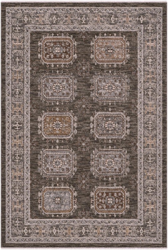 5' x 7' 7 Oakley · Border rug, gray