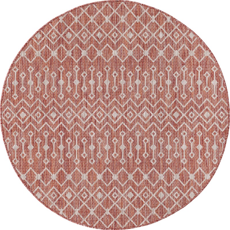 5' 3 x 5' 3 Kearney · Chevron Outdoor Rug, rustred