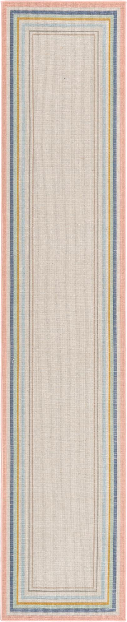 2' x 10' Rookwood · Bordered runner rug, pastel multicolor