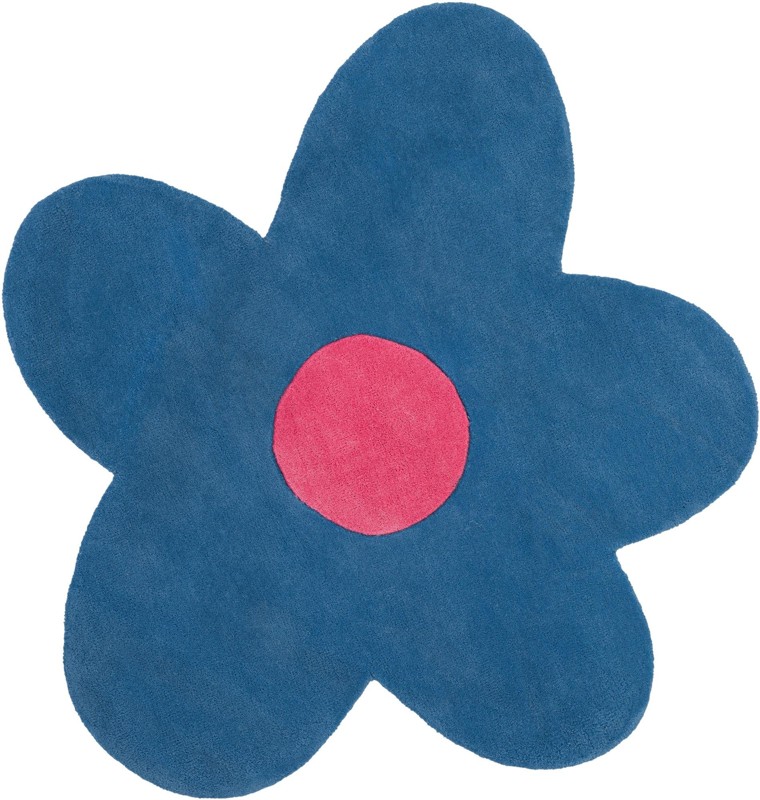 4' 1 x 4' 1 Ashgrove · Floral / botanical Wool Rug, royal blue
