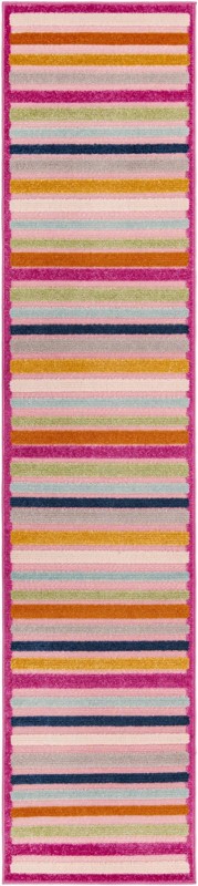 2' x 10' Wesley · Striped Outdoor Rug, pink