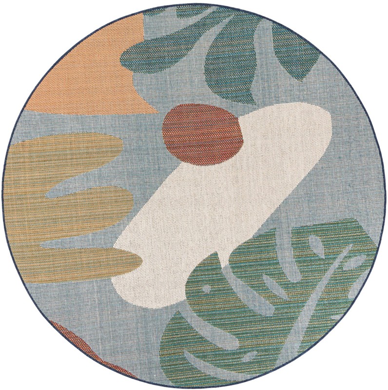 7' 10 x 7' 10 Sturgis · Abstract Outdoor Rug, blue