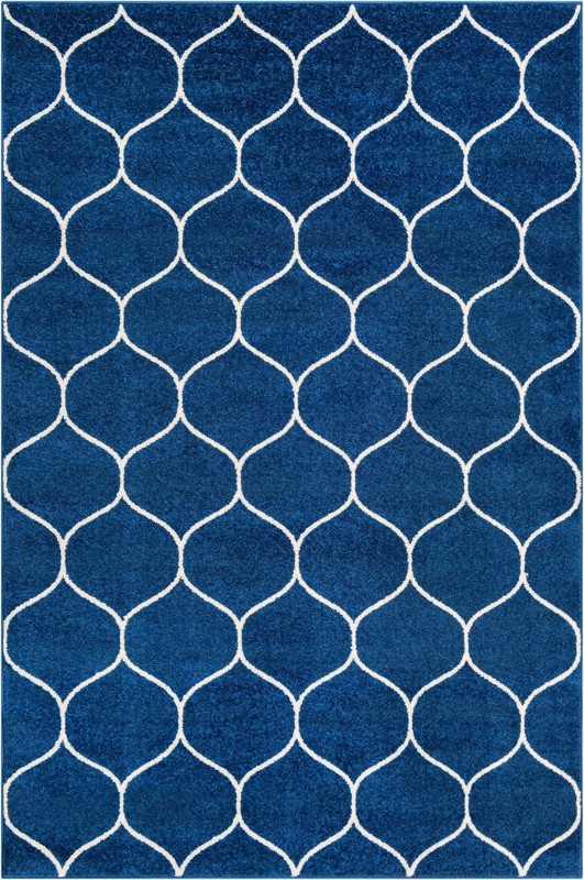 6' x 9' Ingram · Lattice rug, navy and ivory