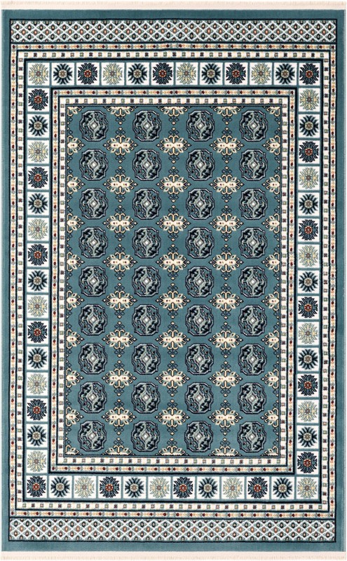 4' x 6' Crestwood · Medallion rug, aegean blue and ivory