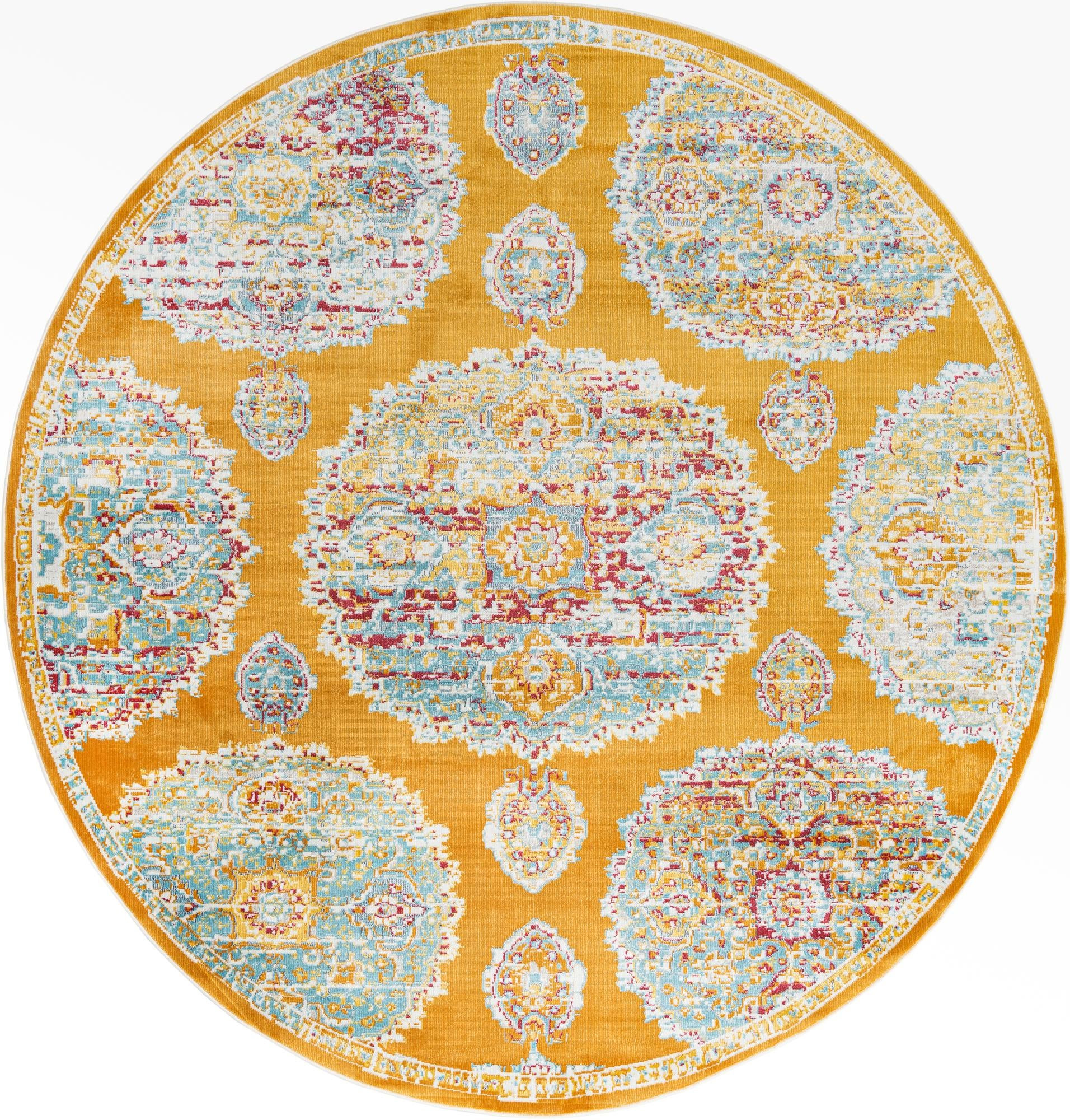 8' 2 x 8' 2 Mather · Medallion rug, orange