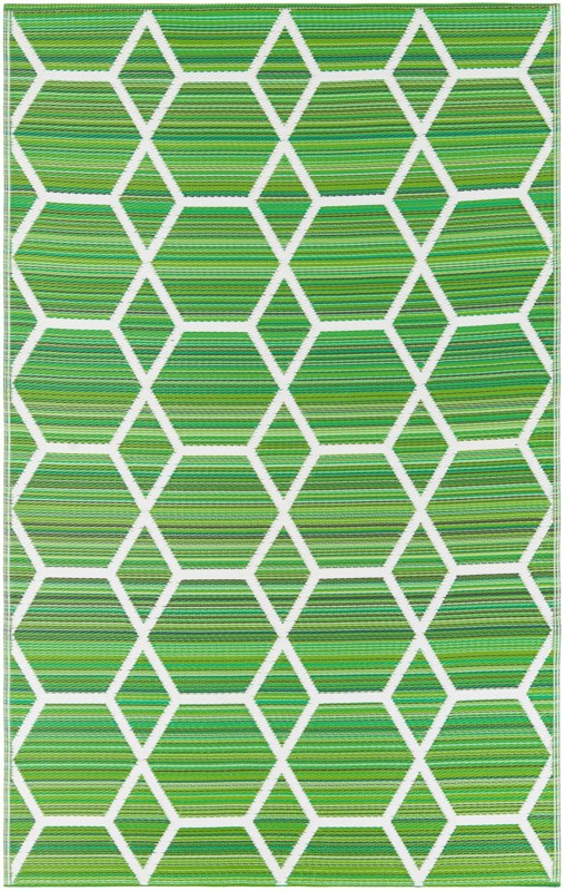 Amity · Geometric Outdoor Rug, green