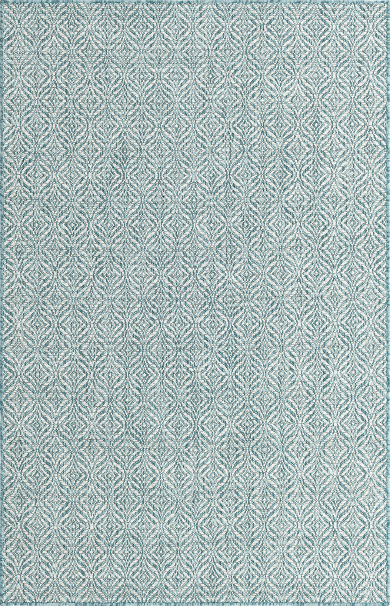 5' 3 x 8' Fairley · Diamond Outdoor Rug, aqua