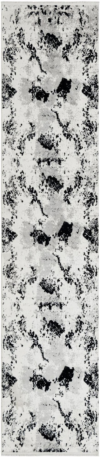 2' 7 x 12' Glendon · Abstract rug, black and white