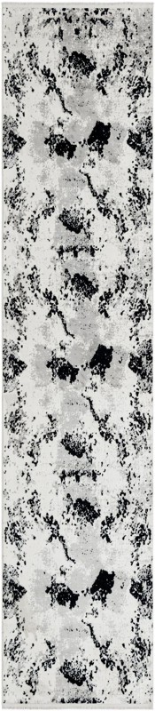 2' 7 x 12' Glendon · Abstract rug, black and white