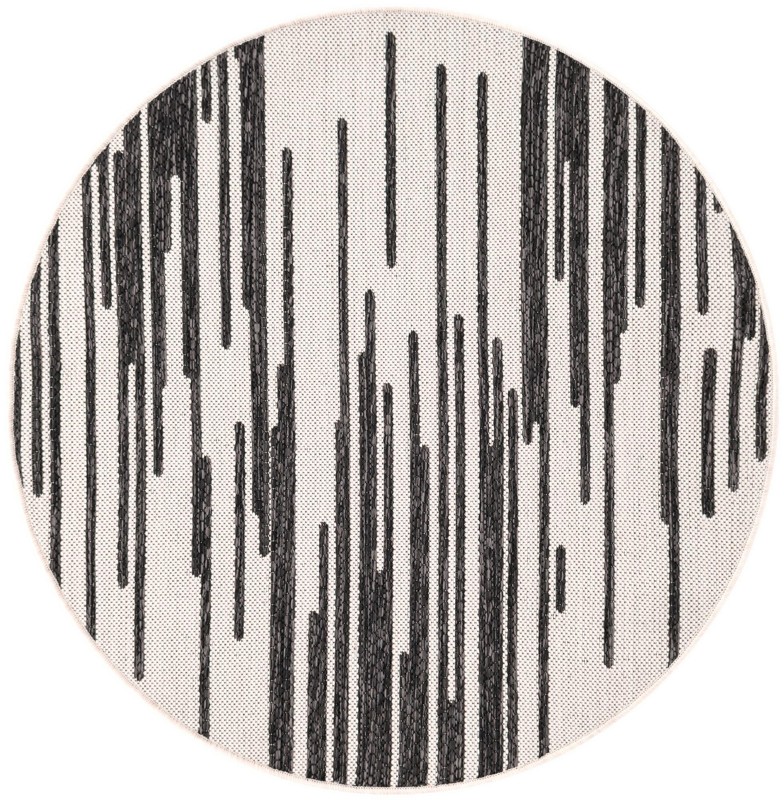 3' x 3' Copse · Abstract Outdoor Rug, black and white
