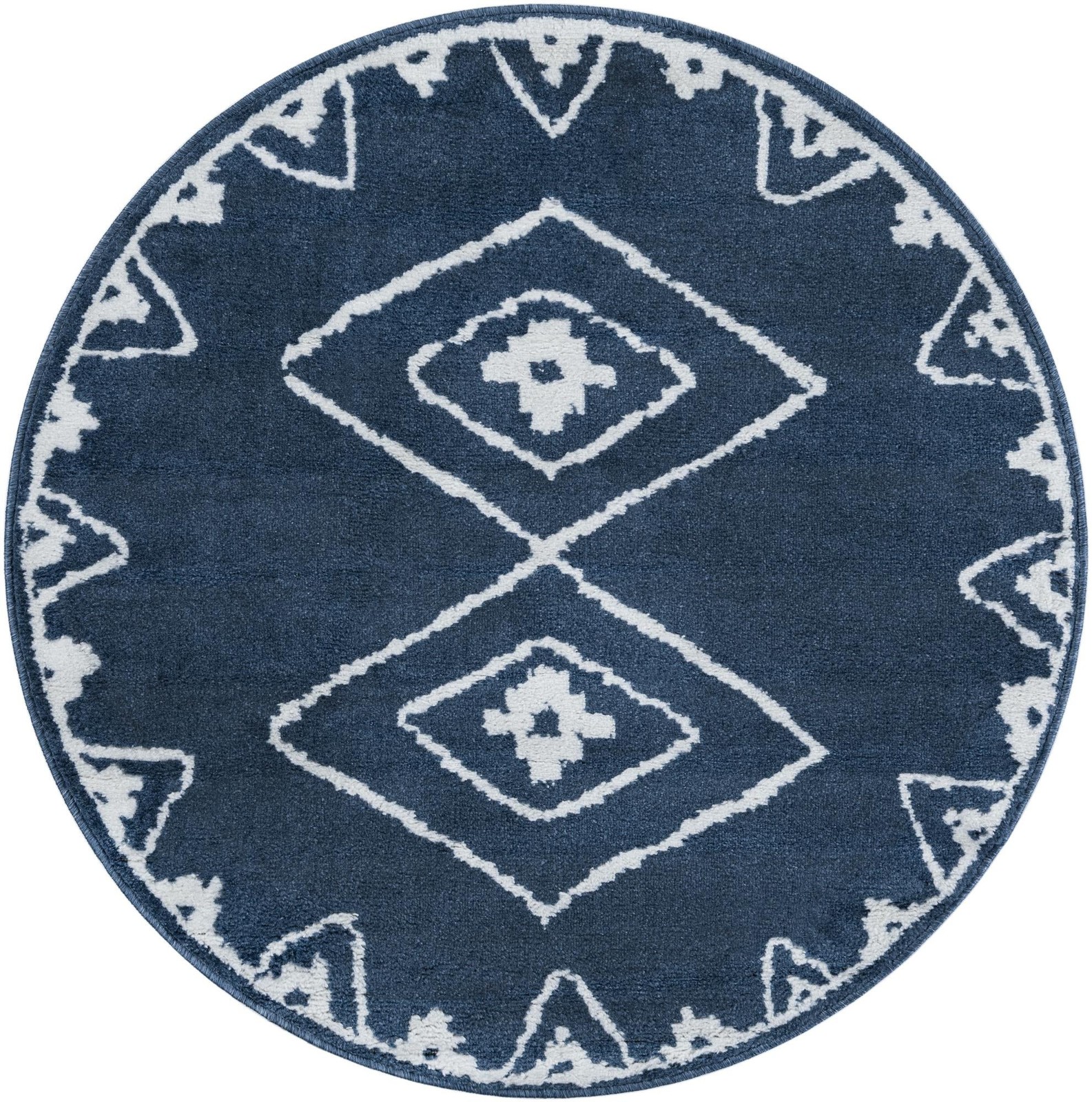 4' x 4' Sumac · Border rug, blue