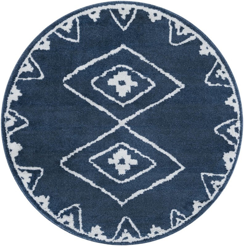 4' x 4' Sumac · Border rug, blue
