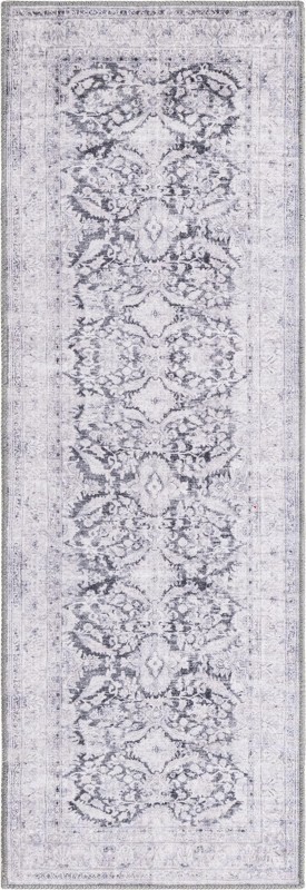 Augusta · Border Washable Rug, charcoal