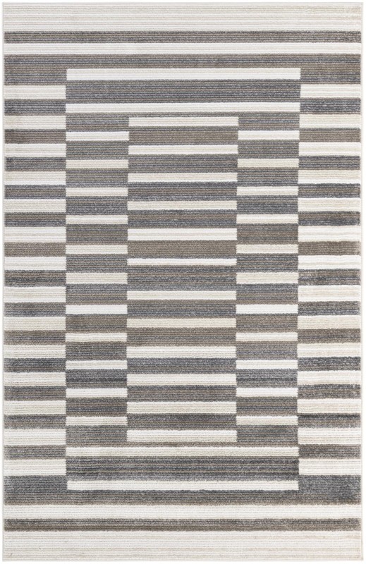 6' x 9' Brandt · Geometric rug, gray and ivory