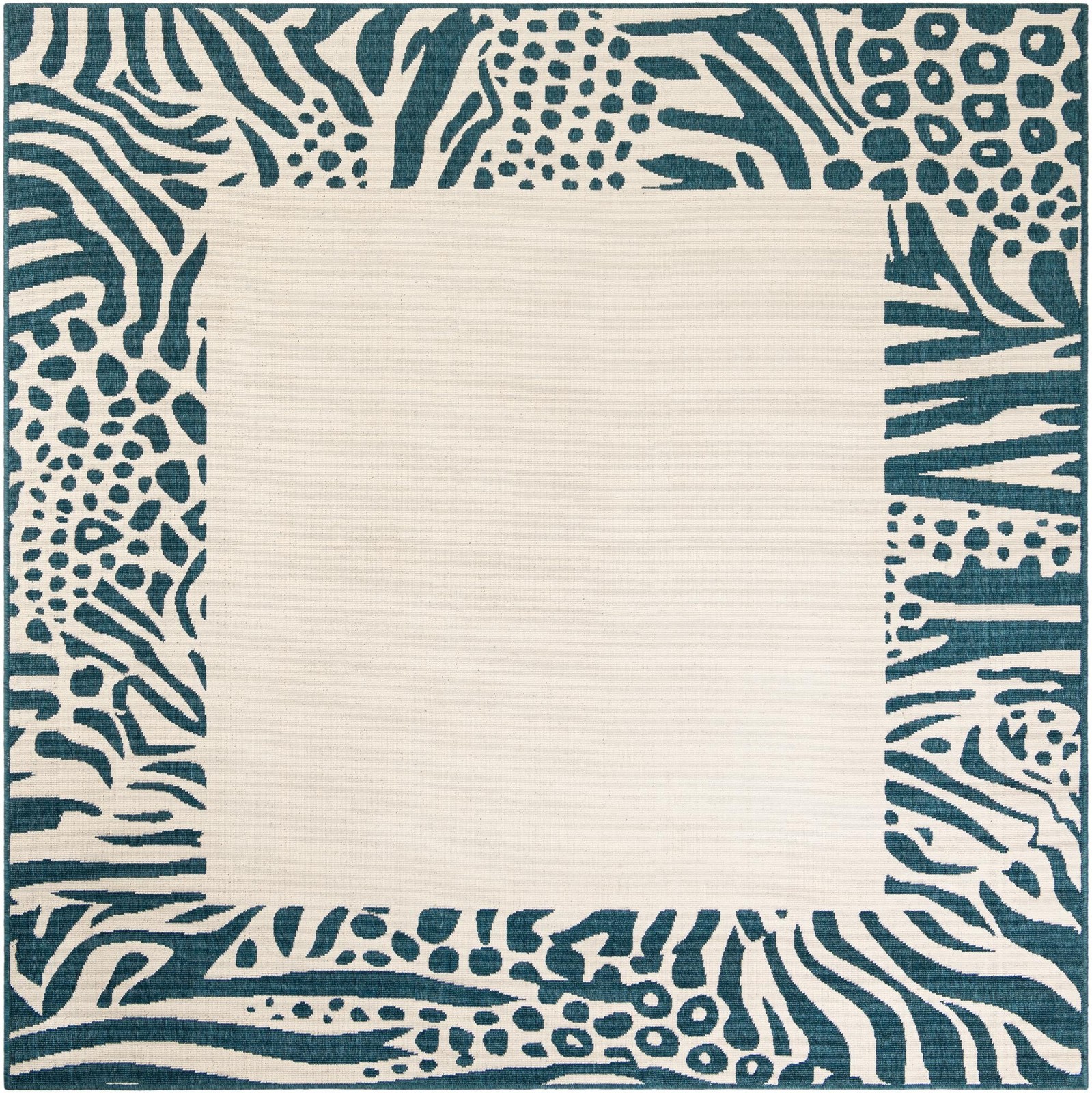 7' 10 x 7' 10 Carlisle · Animal print Outdoor Rug, ivory