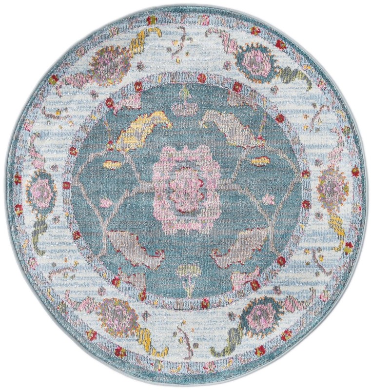 3' 3 x 3' 3 Pope · Border rug, gray