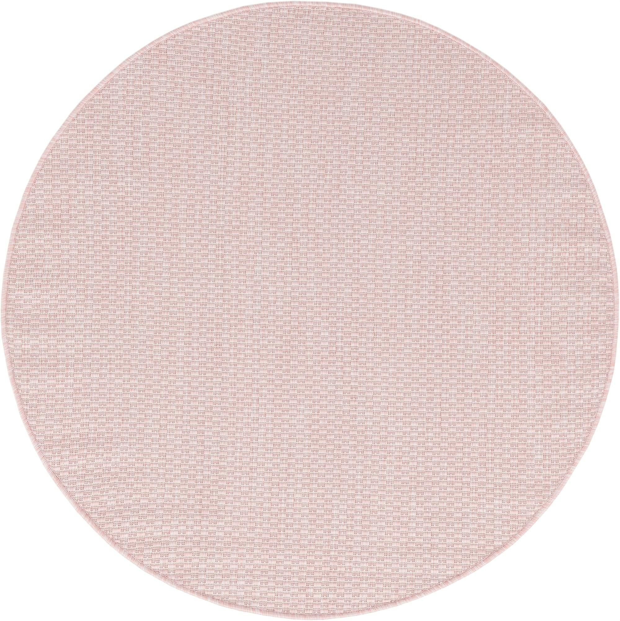 4' x 4' Fanshawe · Solid Outdoor Rug, whisper pink and ivory