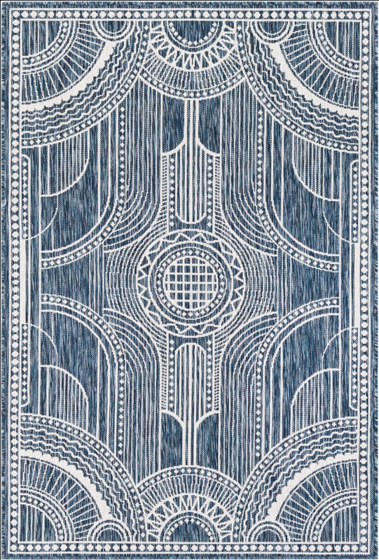 Brough · Geometric Outdoor Rug, blue