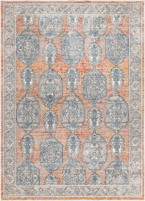Pullman · Medallion rug, brick and ivory