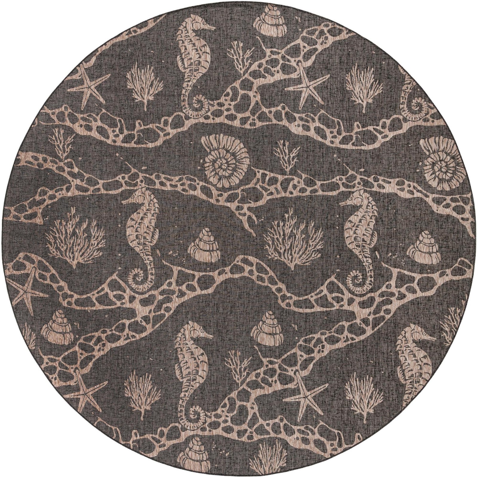 13' x 13' Daly · Pictoral Outdoor Rug, black