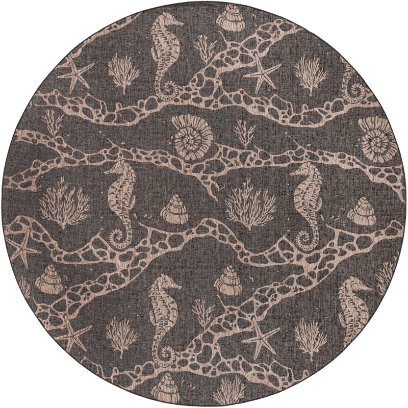 13' x 13' Daly · Pictoral Outdoor Rug, black