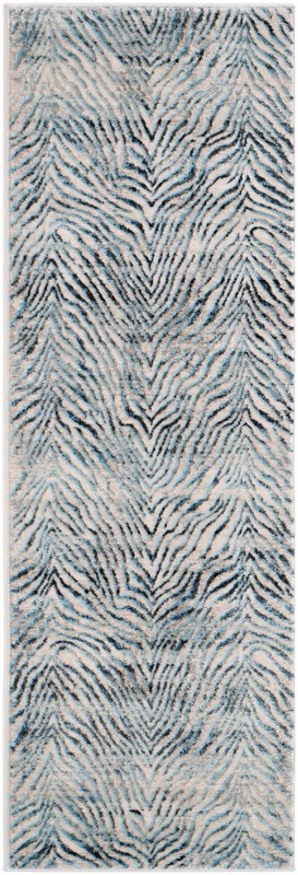 Beckford · Zebra rug, teal and cream