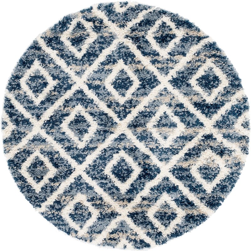 5' x 5' Tunstall · Diamond Shag Rug, blue