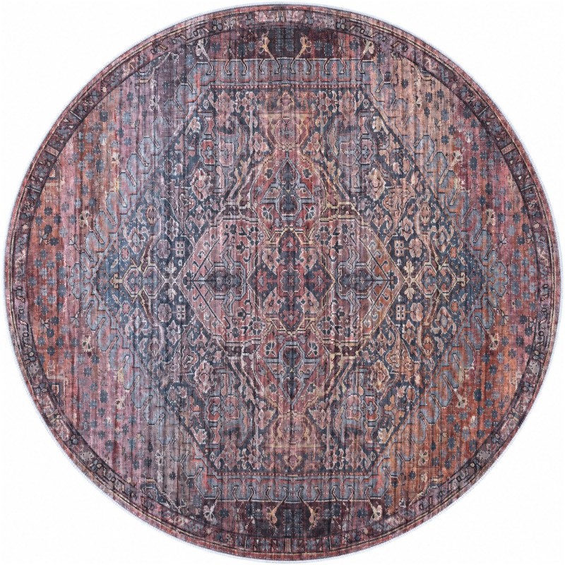 Darnell · Medallion rug, rust and navy