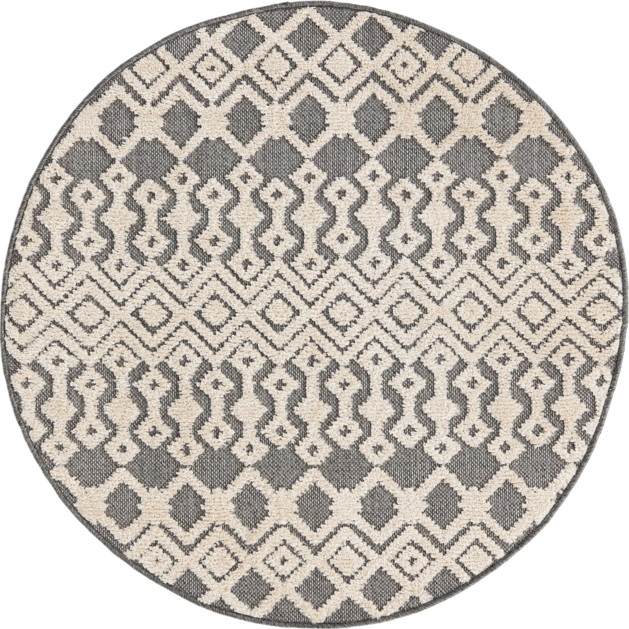 3' 3 x 3' 3 Rothwell · Diamond rug, charcoal