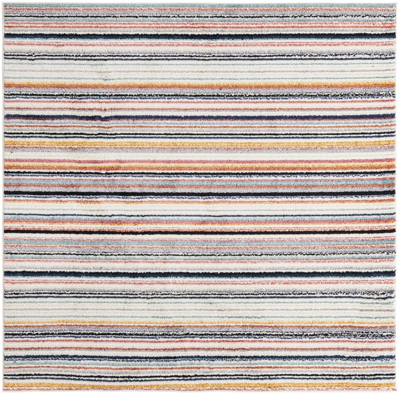 7' 10 x 7' 10 Agnes · Lines rug, ivory