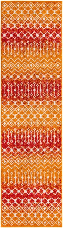2' 7 x 10' Boswell · Geometric diamond rug, orange and ivory
