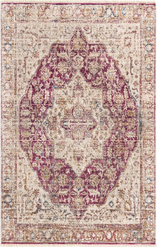 3' 3 x 5' Denver · Border rug, lavender