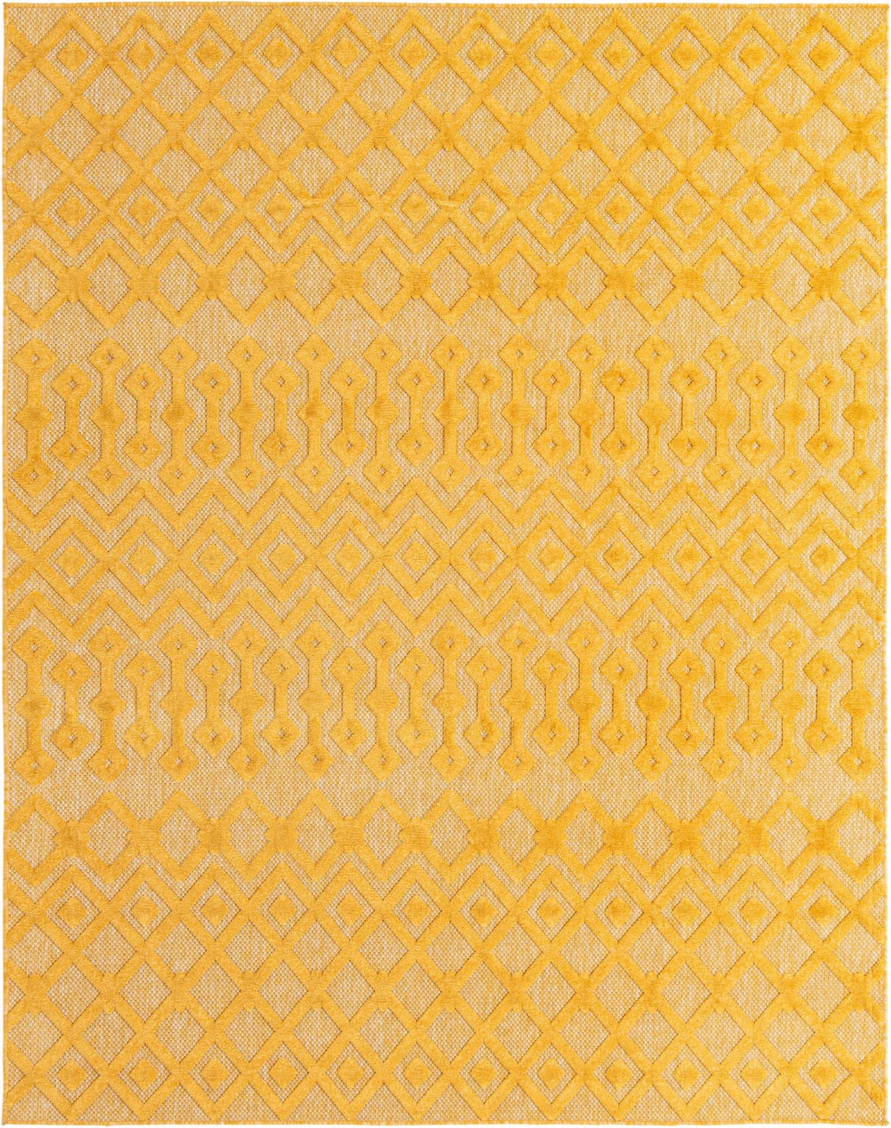 7' 10 x 10' Creed · Diamond Outdoor Rug, yellow