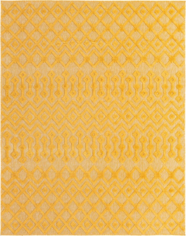 7' 10 x 10' Creed · Diamond Outdoor Rug, yellow