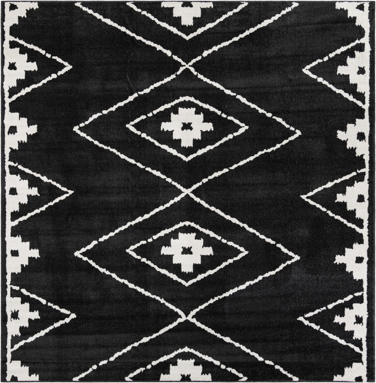 10' x 10' Sumac · Diamond rug, black