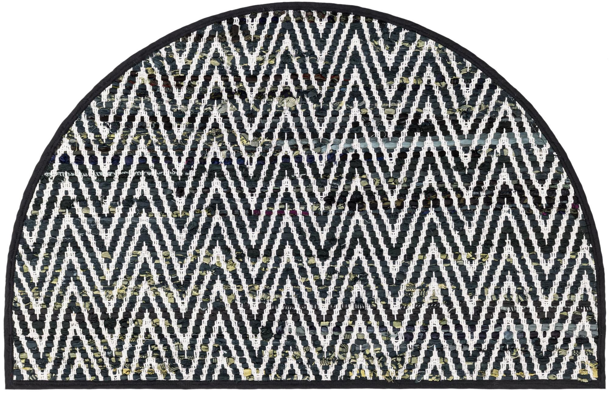 2' 2 x 3' 7 Hopkins · Chevron Chindi Rug, black