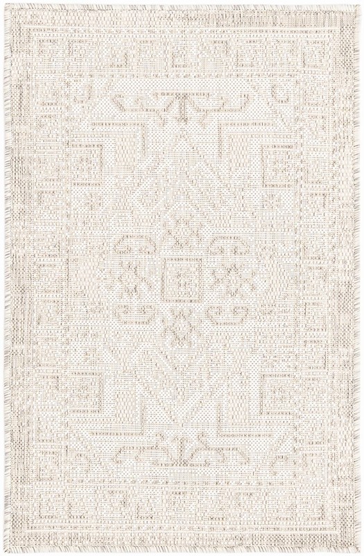 2' x 3' Estuary · Border Outdoor Rug, light gray