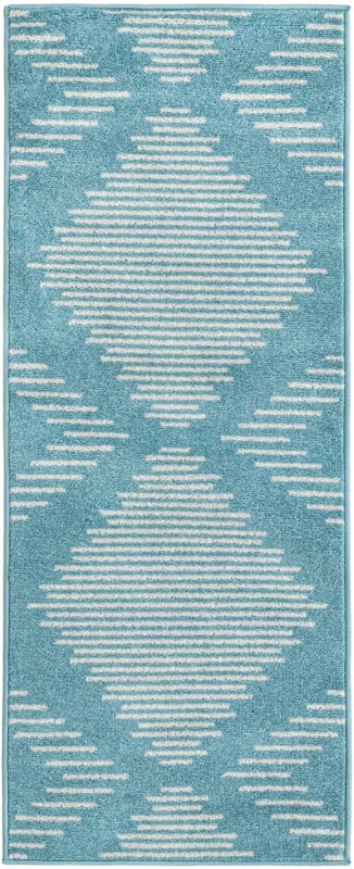 2' x 5' 3 Knox · Diamond rug, light blue