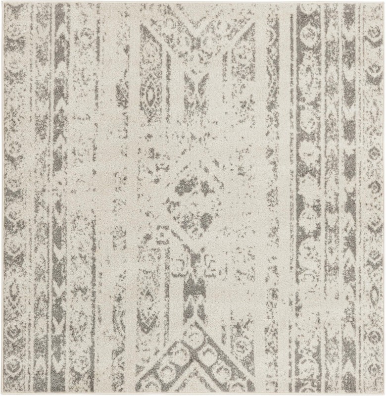 5' 3 x 5' 3 Underhill · Geometric rug, ivory and gray